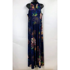 Monsoon Women's Floral Mock Plunge Neck Maxi Dress Size 12